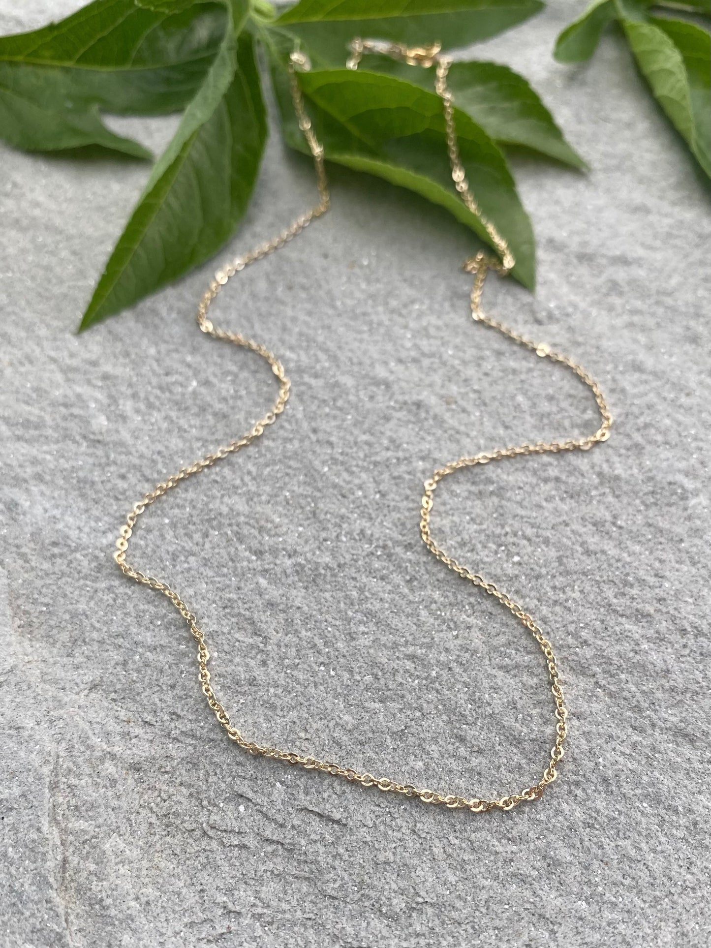 gold filled feather light chain