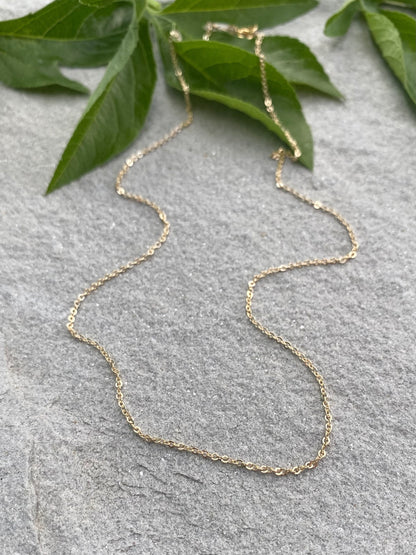 gold filled feather light chain