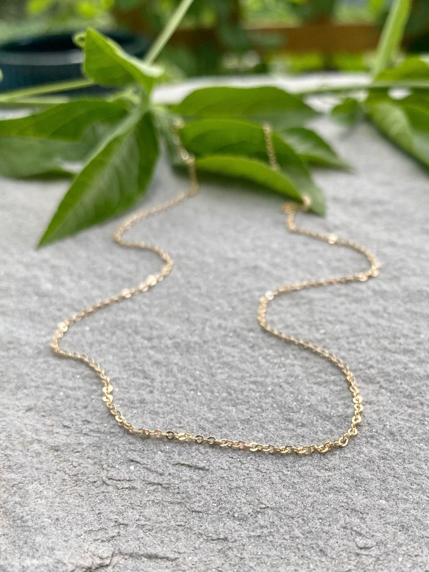 gold filled feather light chain