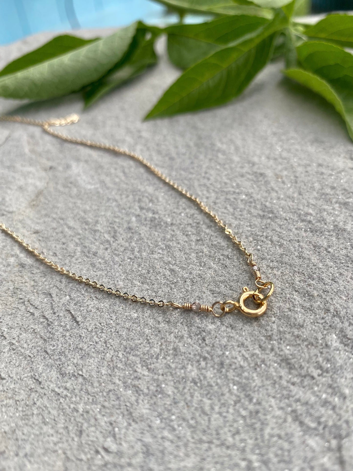 gold filled feather light chain