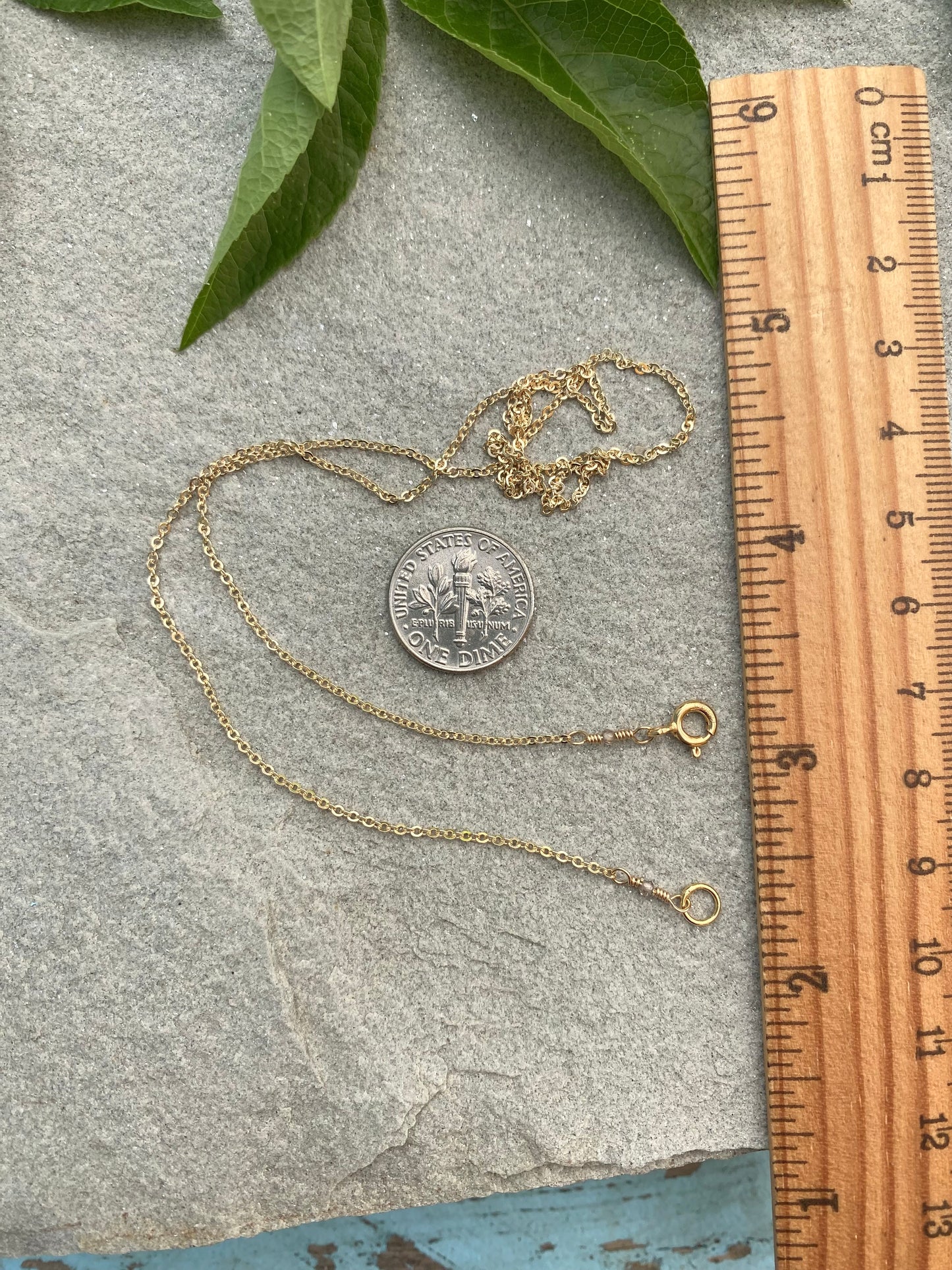 gold filled feather light chain