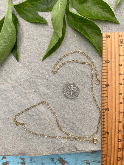 gold filled flat cable pendant chain