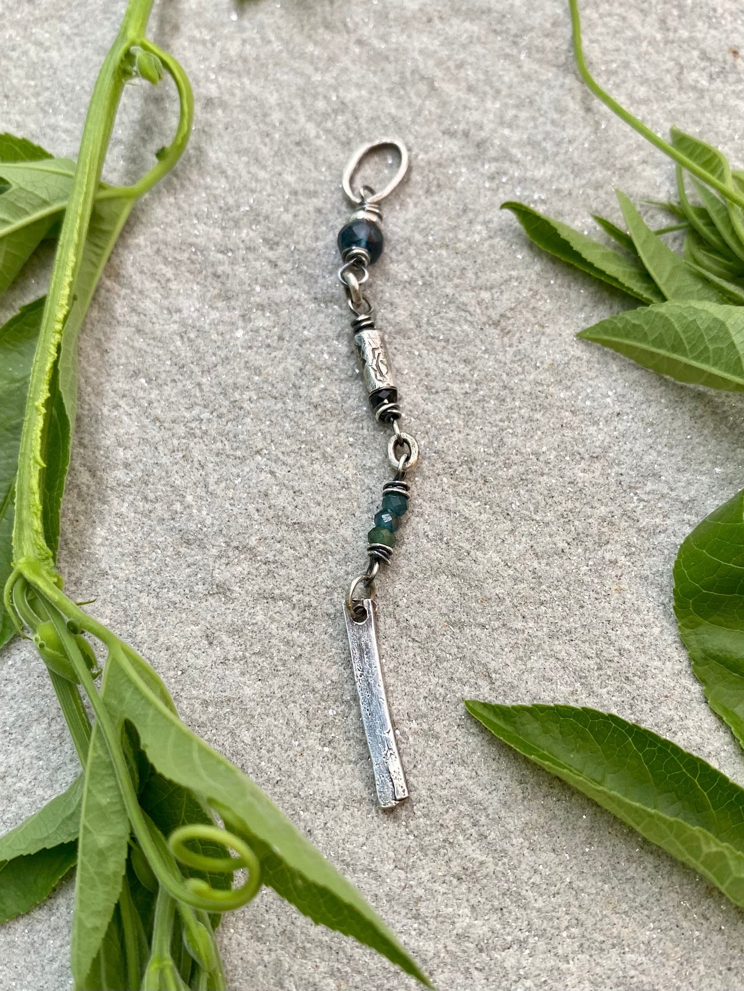 long wavy gem pendant