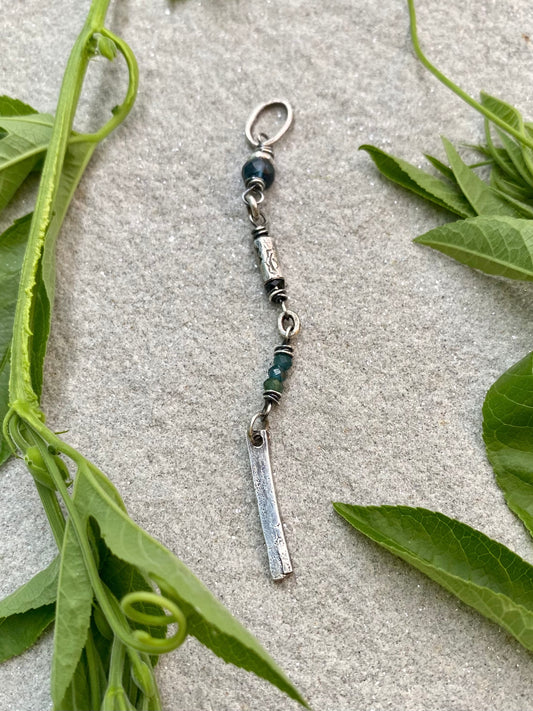 long wavy gem pendant
