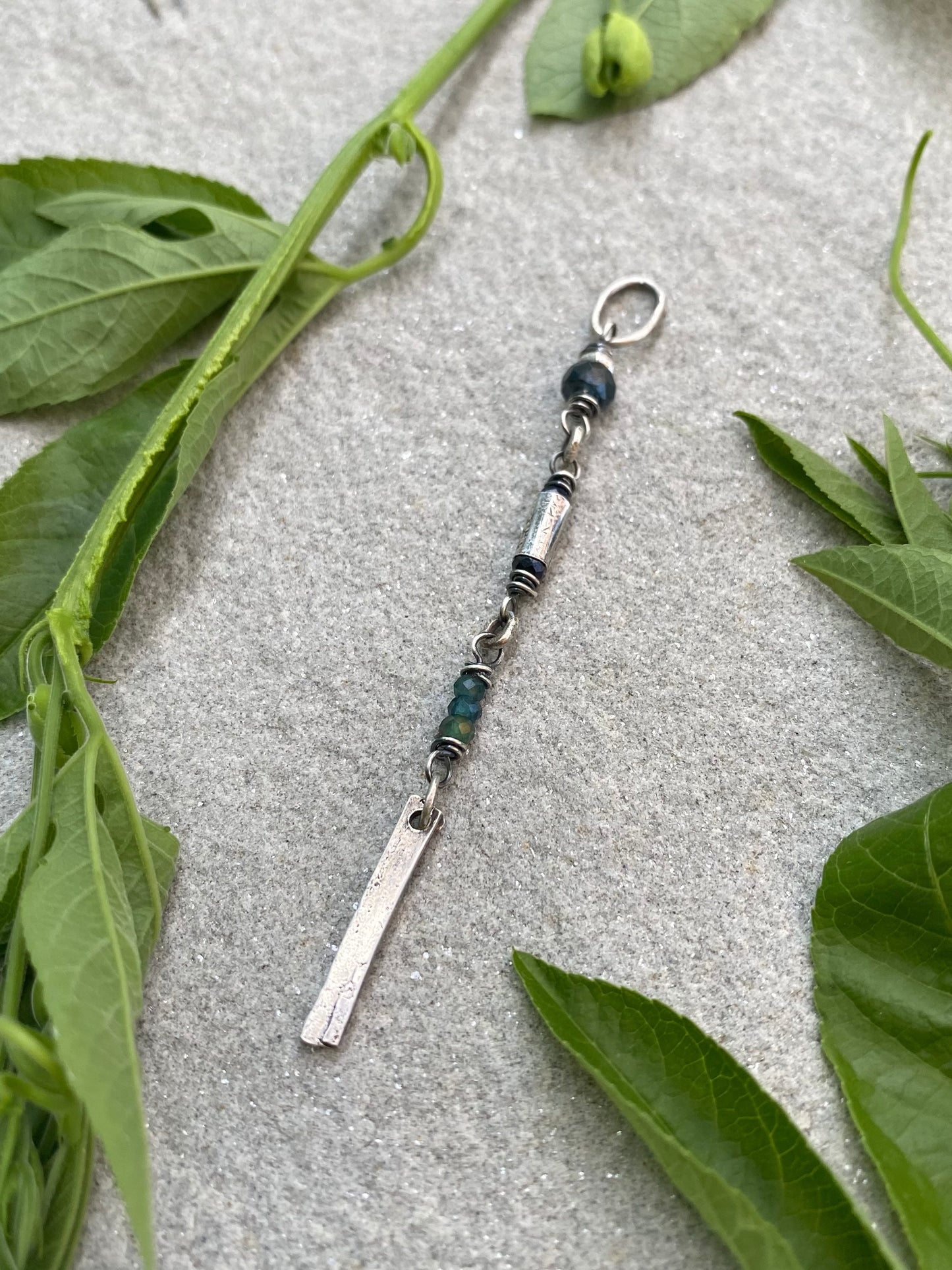 long wavy gem pendant