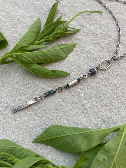 long wavy gem pendant