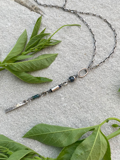long wavy gem pendant