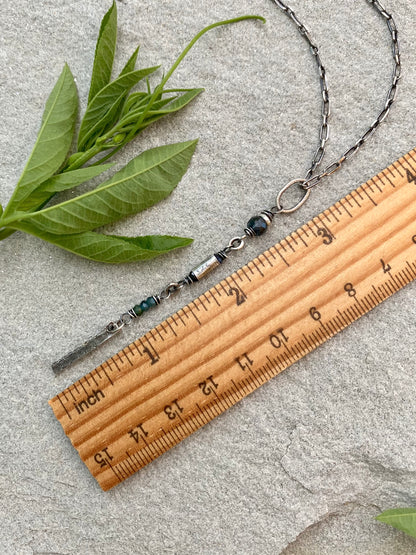 long wavy gem pendant