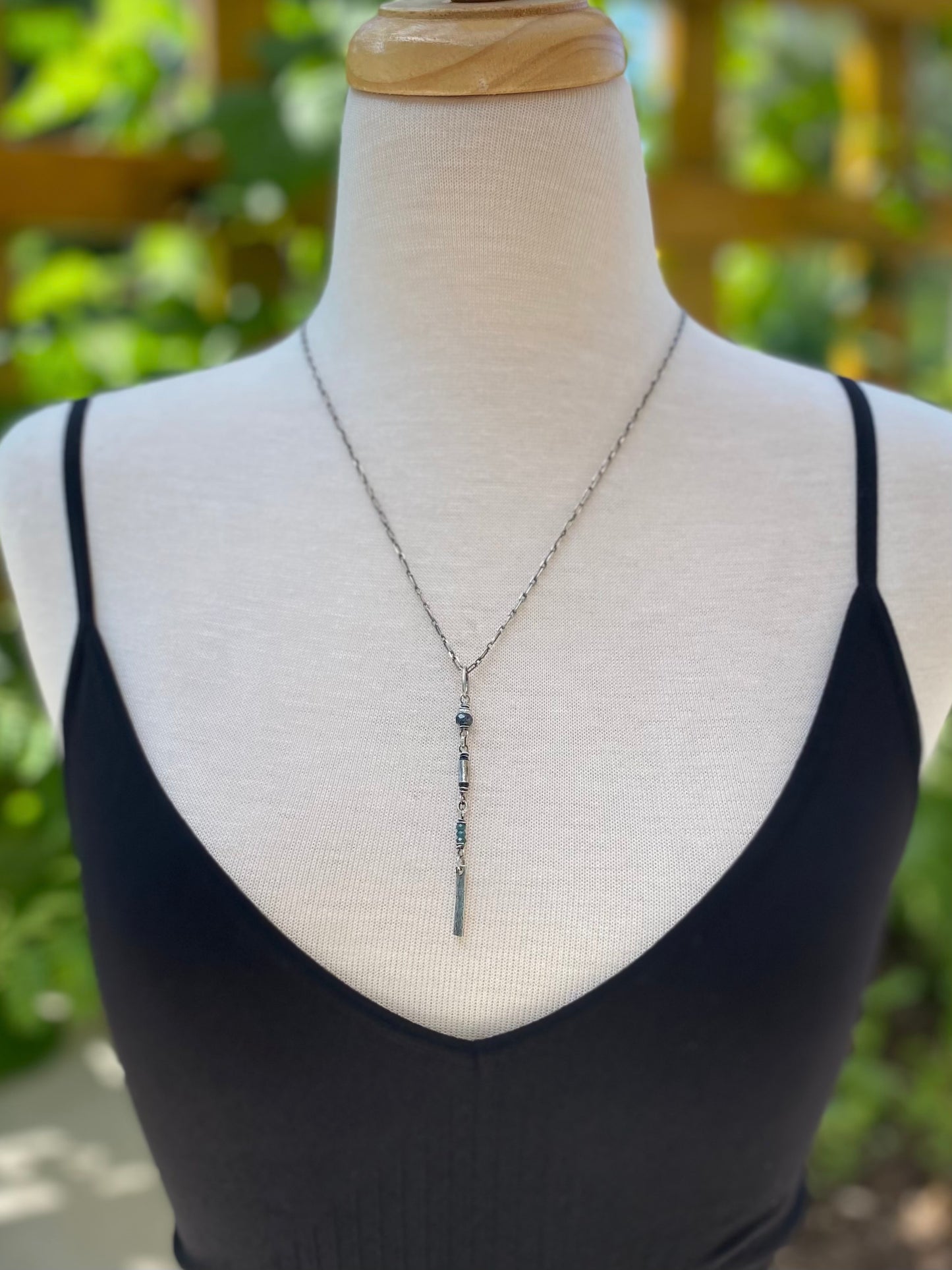 long wavy gem pendant