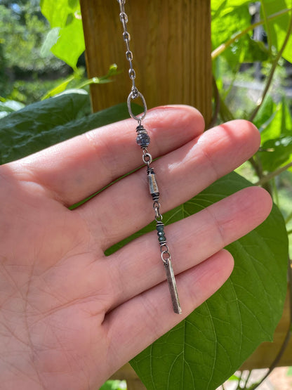 long wavy gem pendant