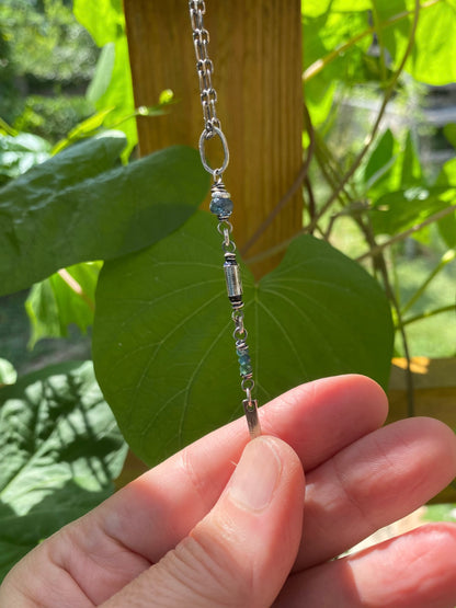 long wavy gem pendant