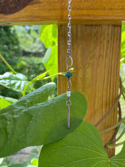 short wavy gem pendant