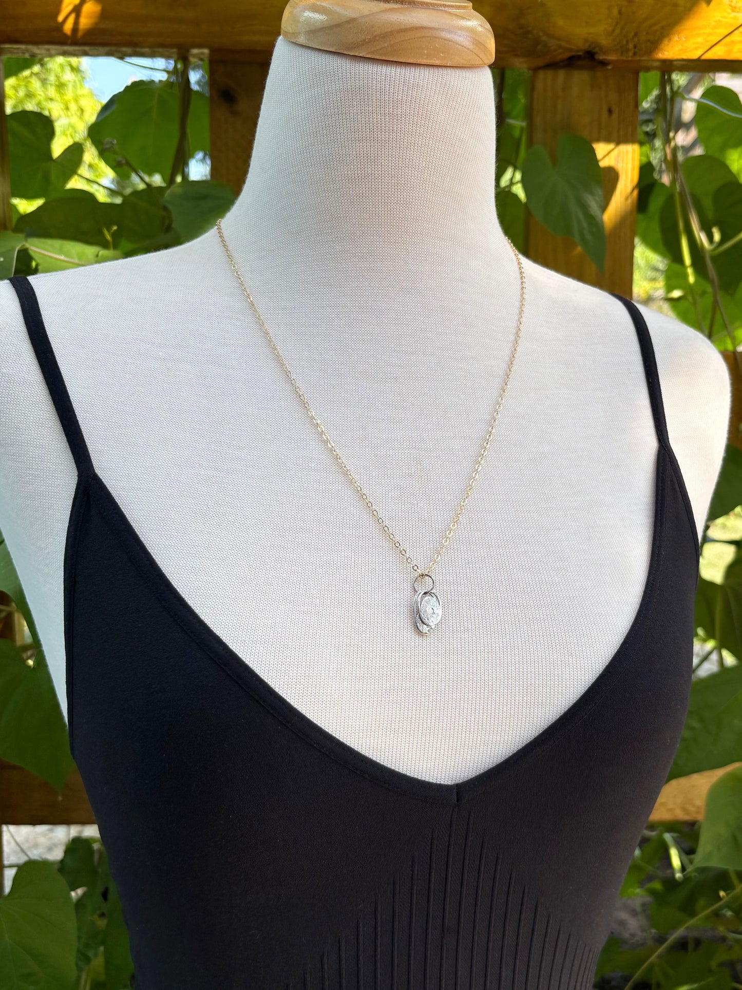 gold filled flat cable pendant chain