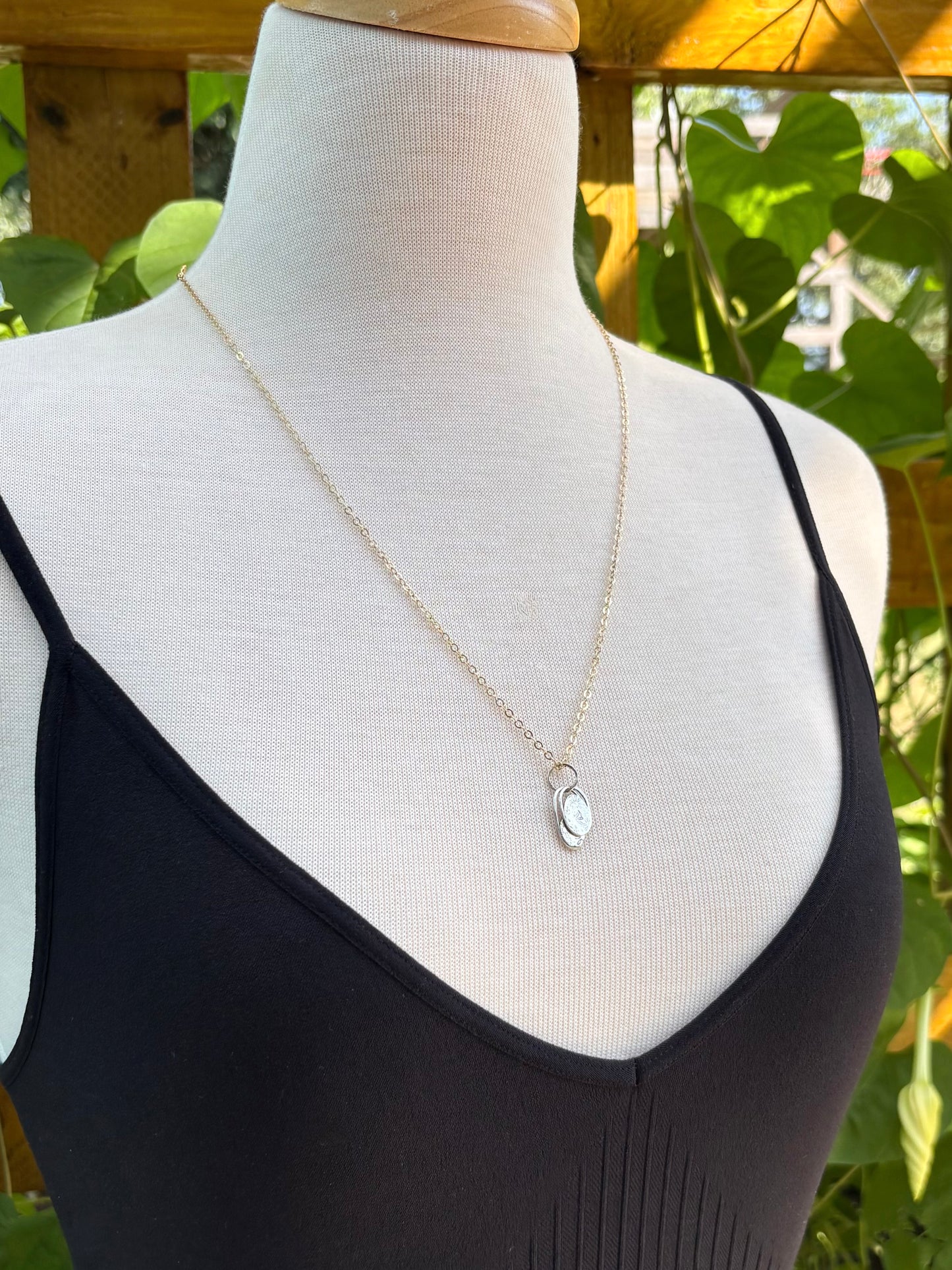 gold filled flat cable pendant chain