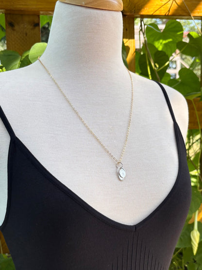 gold filled flat cable pendant chain