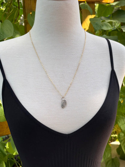 gold filled flat cable pendant chain