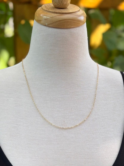 gold filled flat cable pendant chain