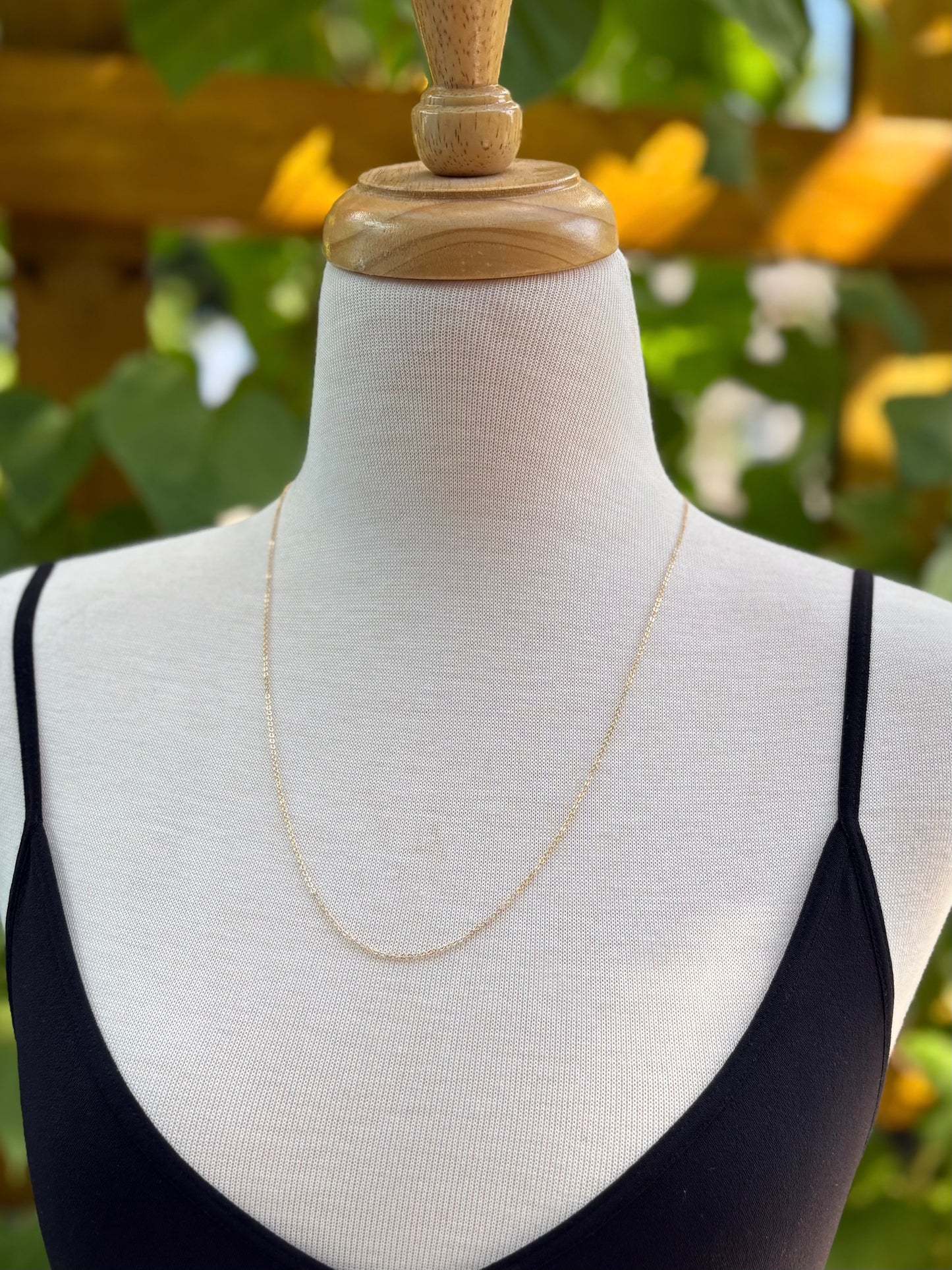 gold filled feather light chain