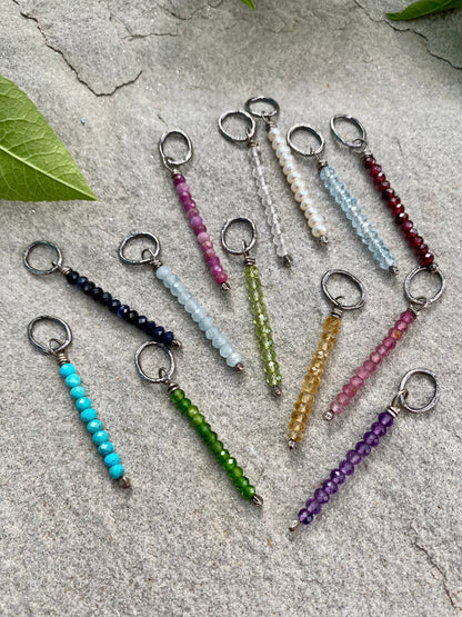 beaded birthstone pendants
