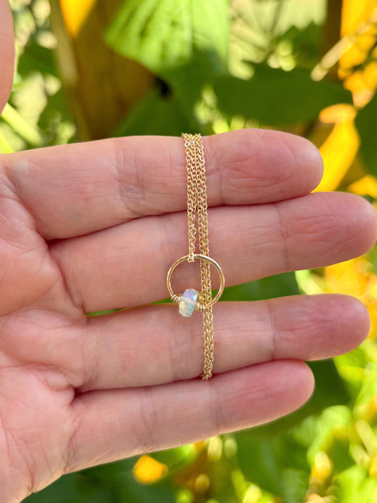 gold filled feather light chain