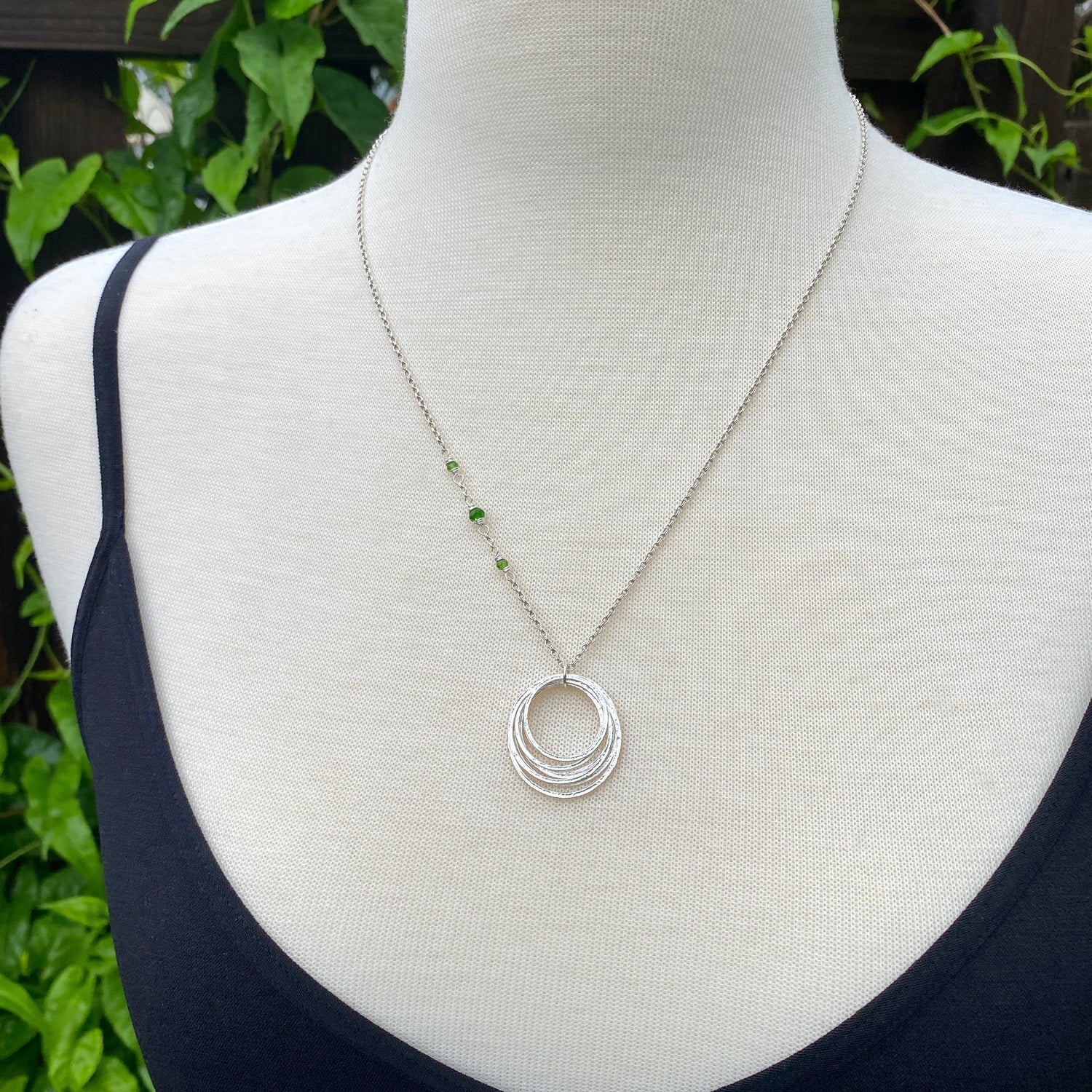 8 Circle Necklace with Gemstone Birthstones