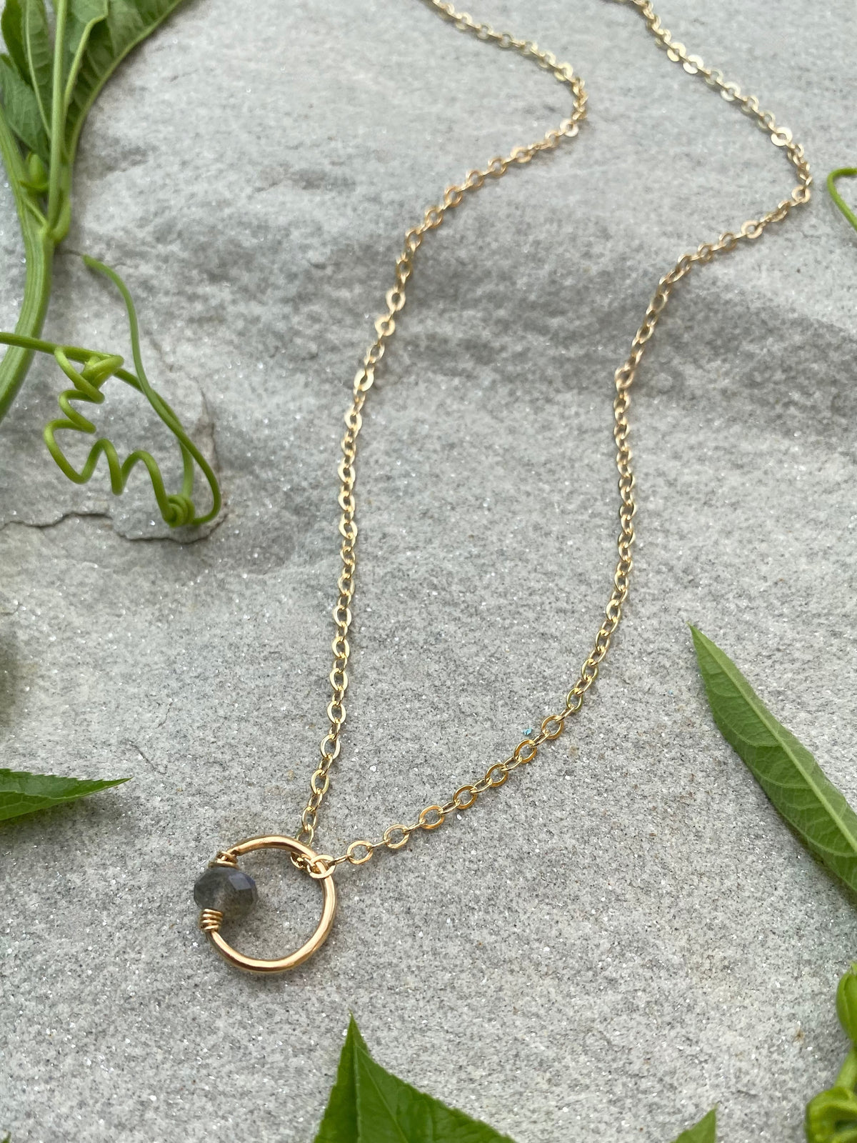 labradorite ring charm