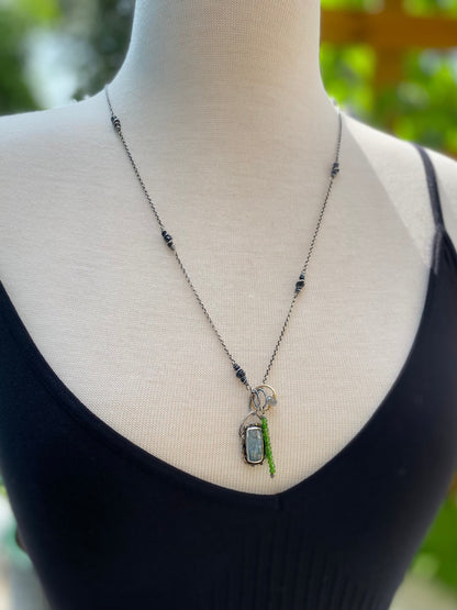 labradorite ring charm