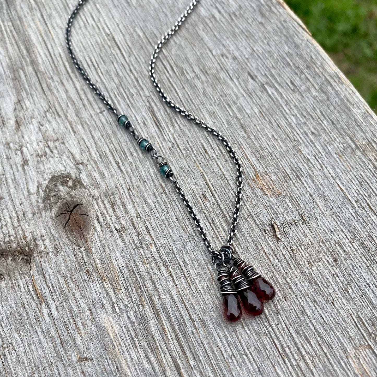 Garnet 3 Wrap Necklace