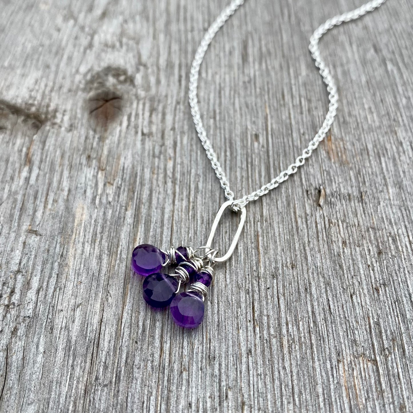 Beaded Charm - Amethyst 3 Wrap