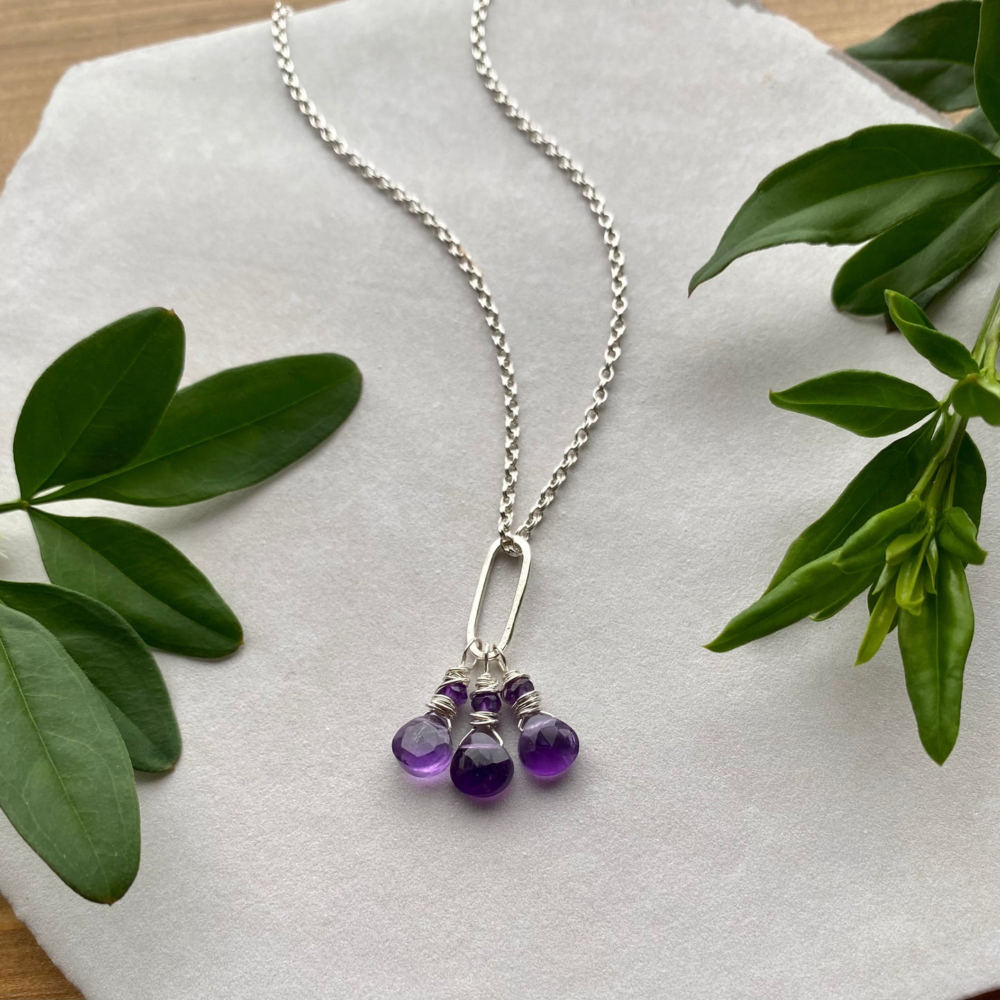 Beaded Charm - Amethyst 3 Wrap