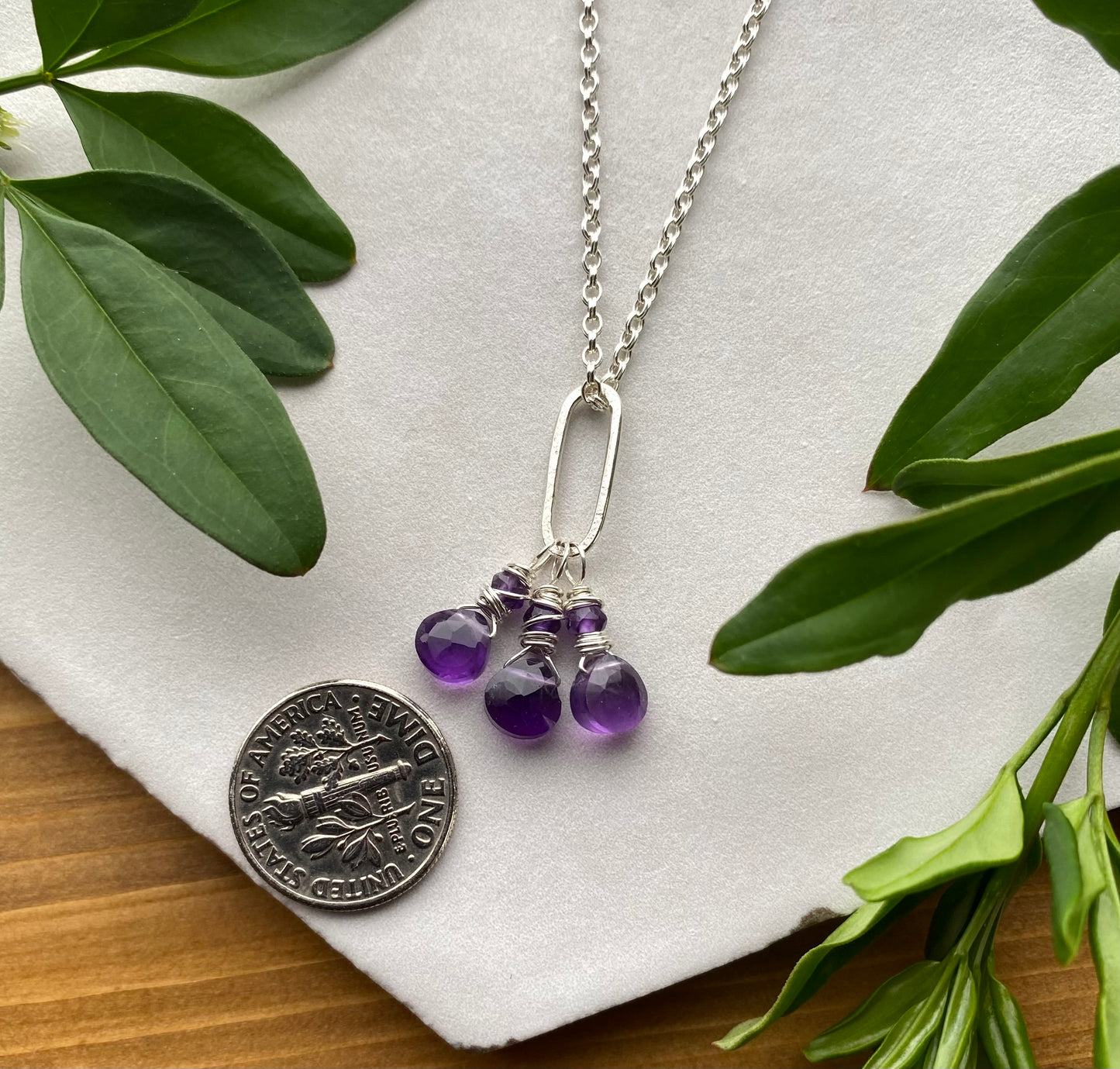 Beaded Charm - Amethyst 3 Wrap