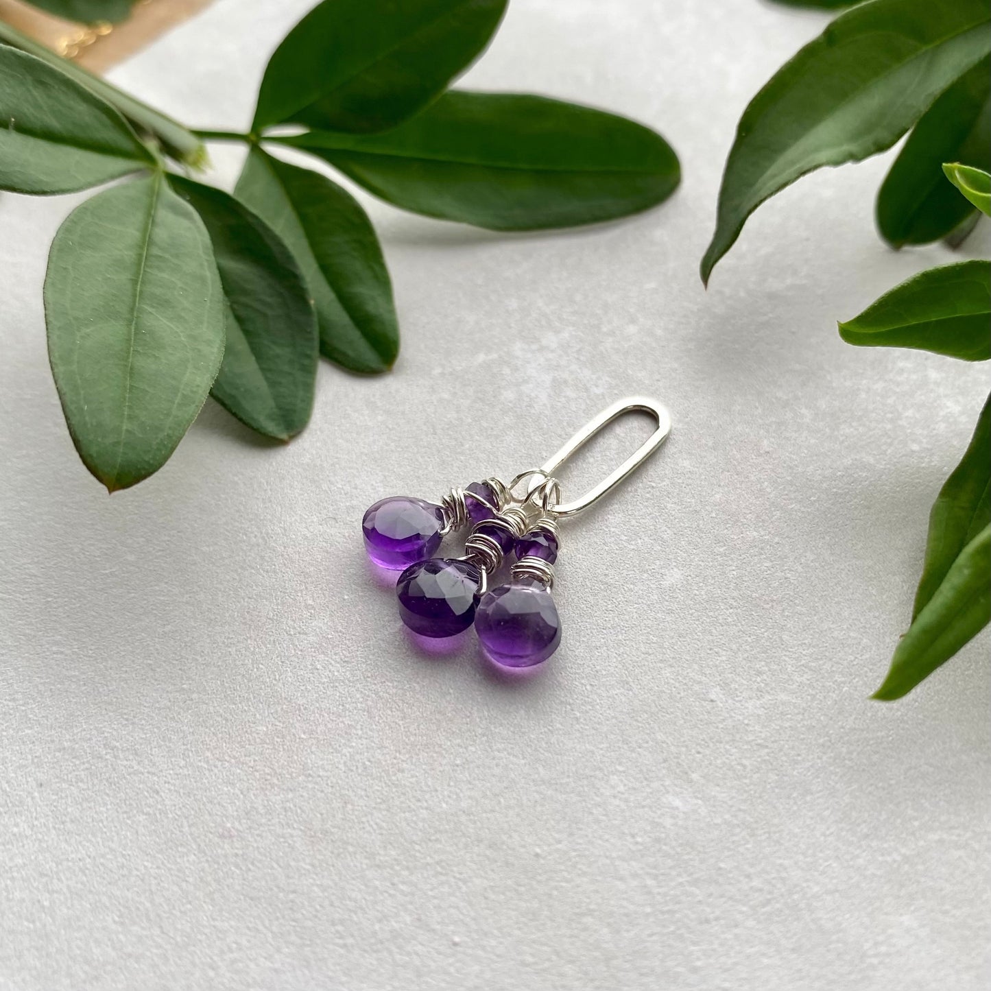 Beaded Charm - Amethyst 3 Wrap