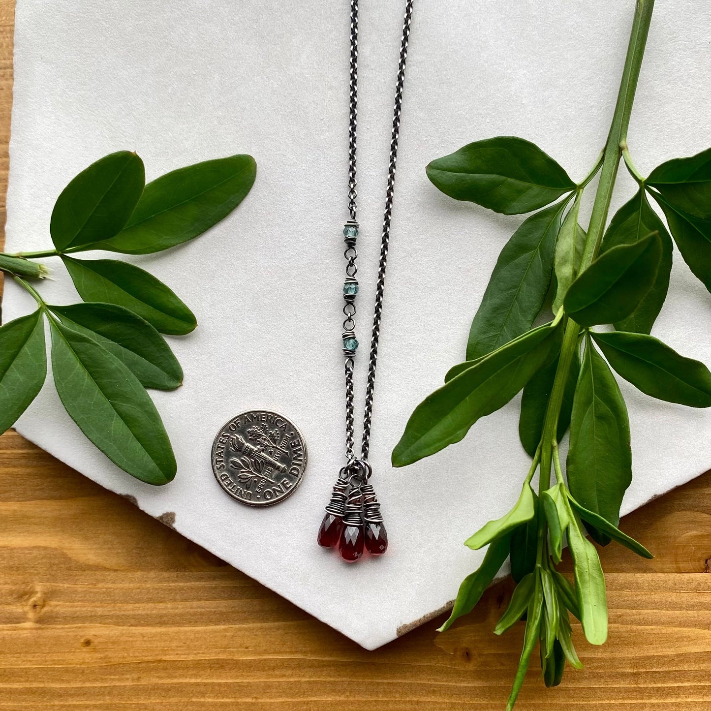 Garnet 3 Wrap Necklace