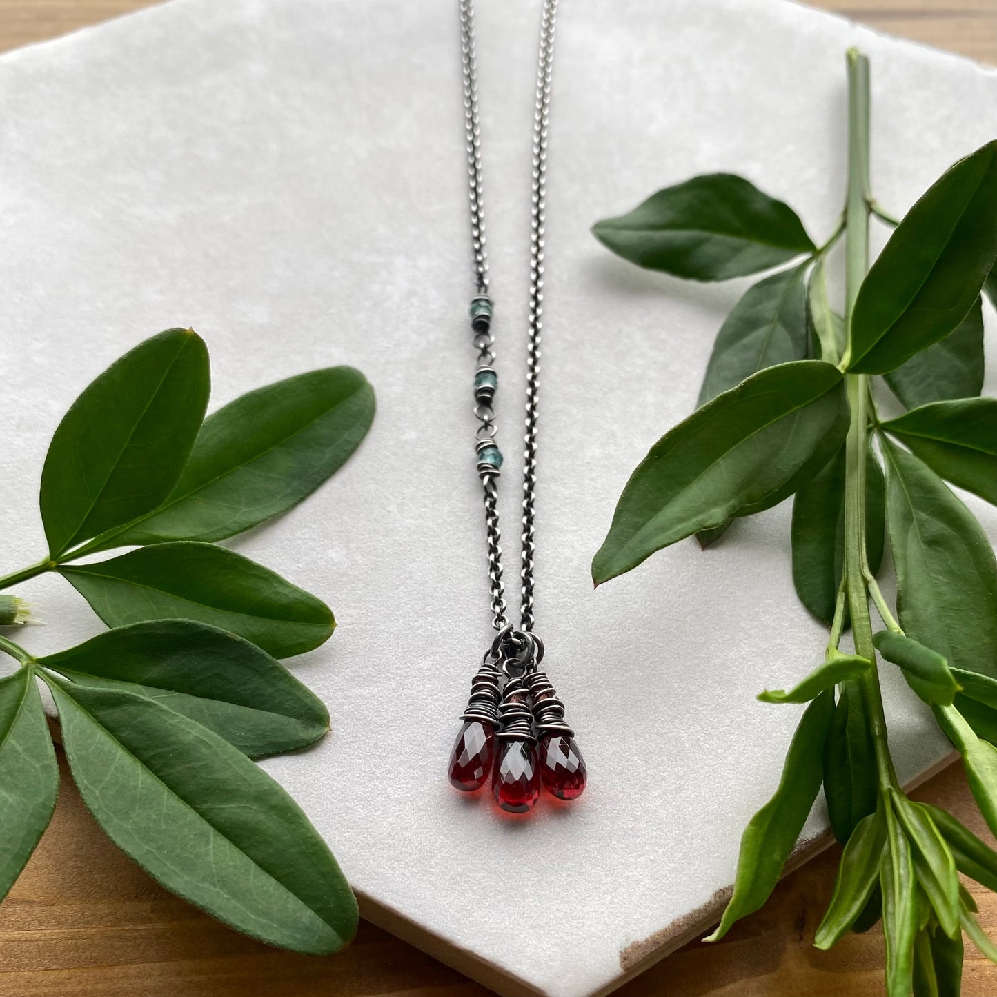 Garnet 3 Wrap Necklace