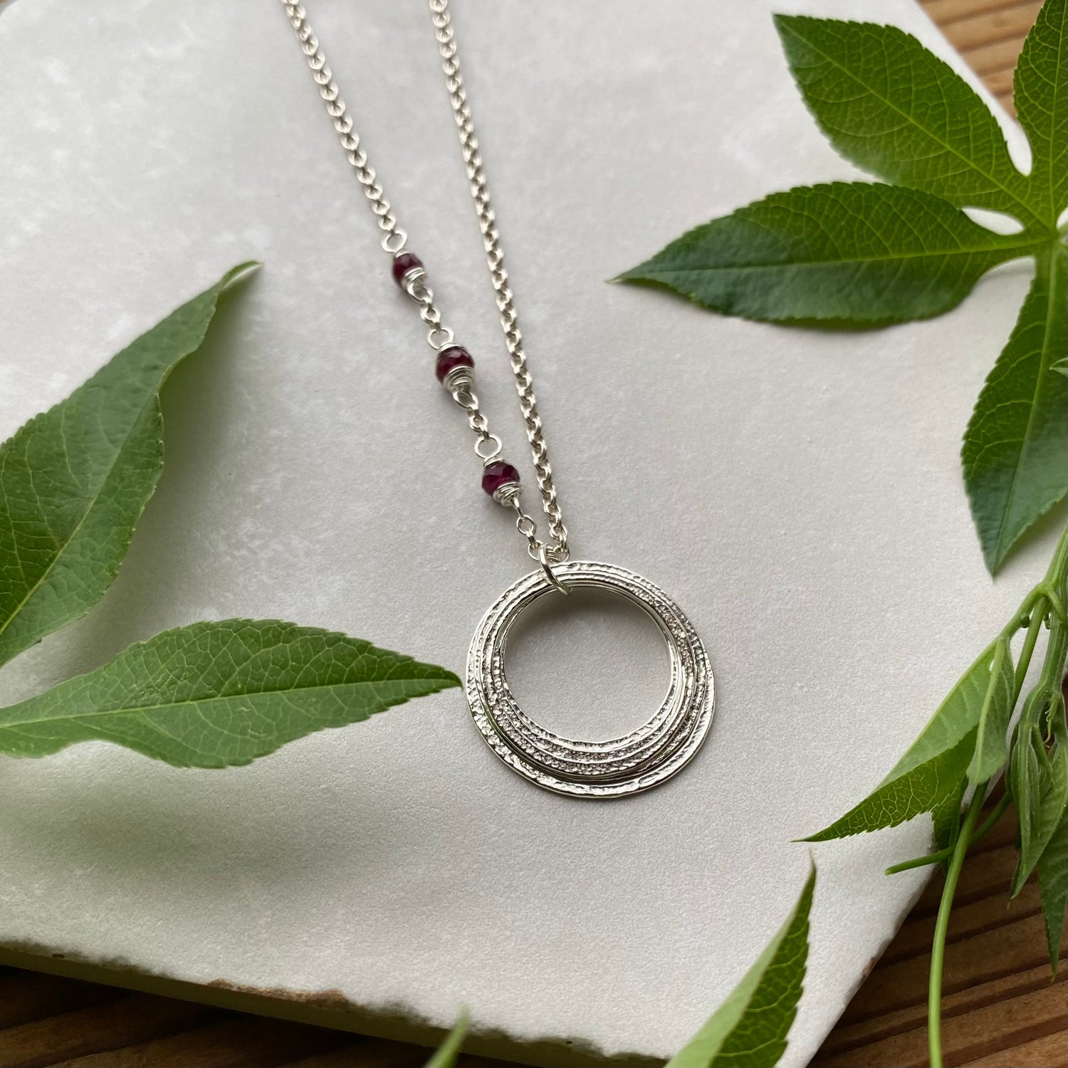 Sterling Silver 5 Circles Necklace
