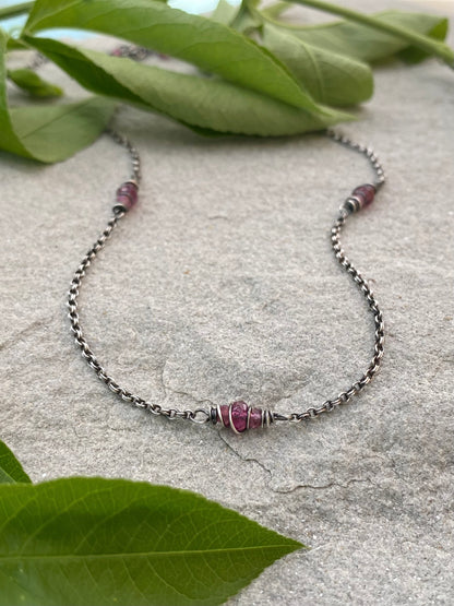 pink tourmaline satellite chain