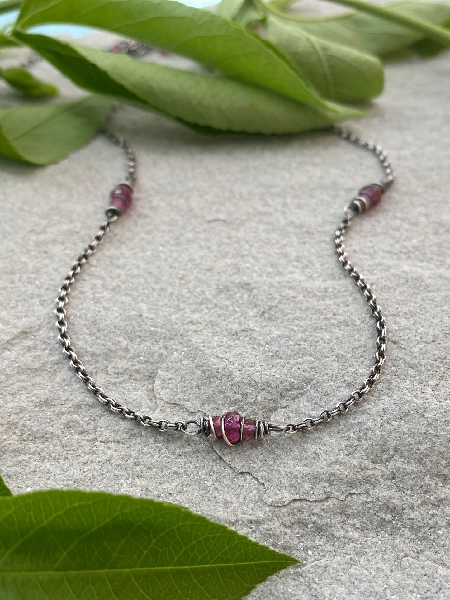 pink tourmaline satellite chain
