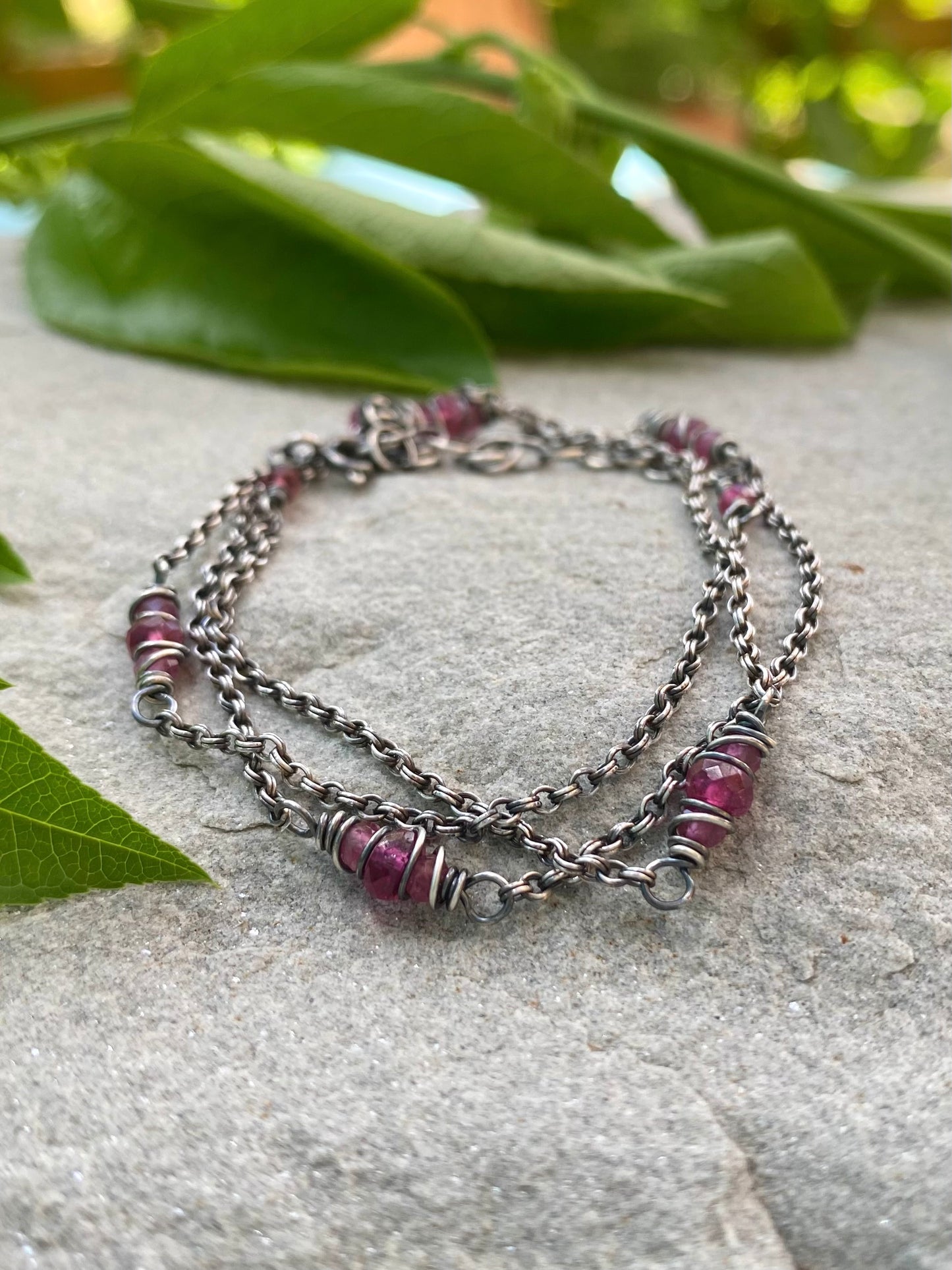 pink tourmaline satellite chain
