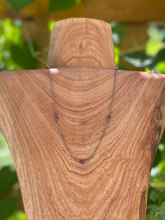 pink tourmaline satellite chain