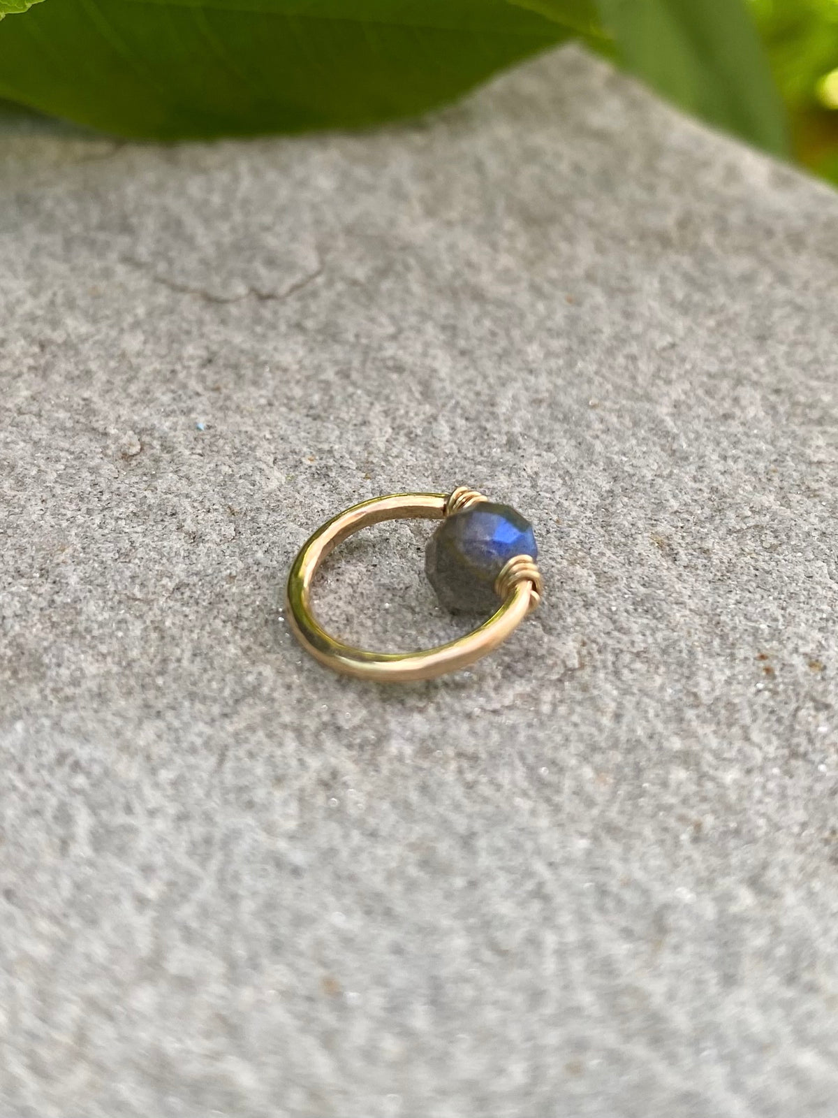 labradorite ring charm