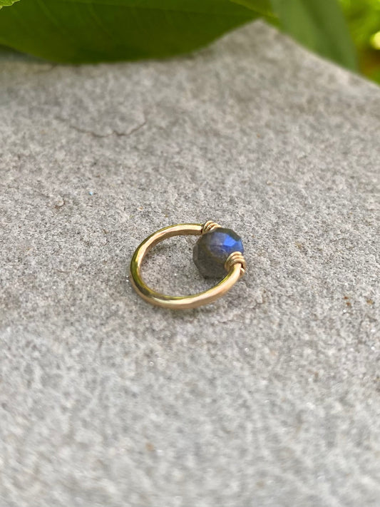 labradorite ring charm