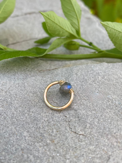 labradorite ring charm