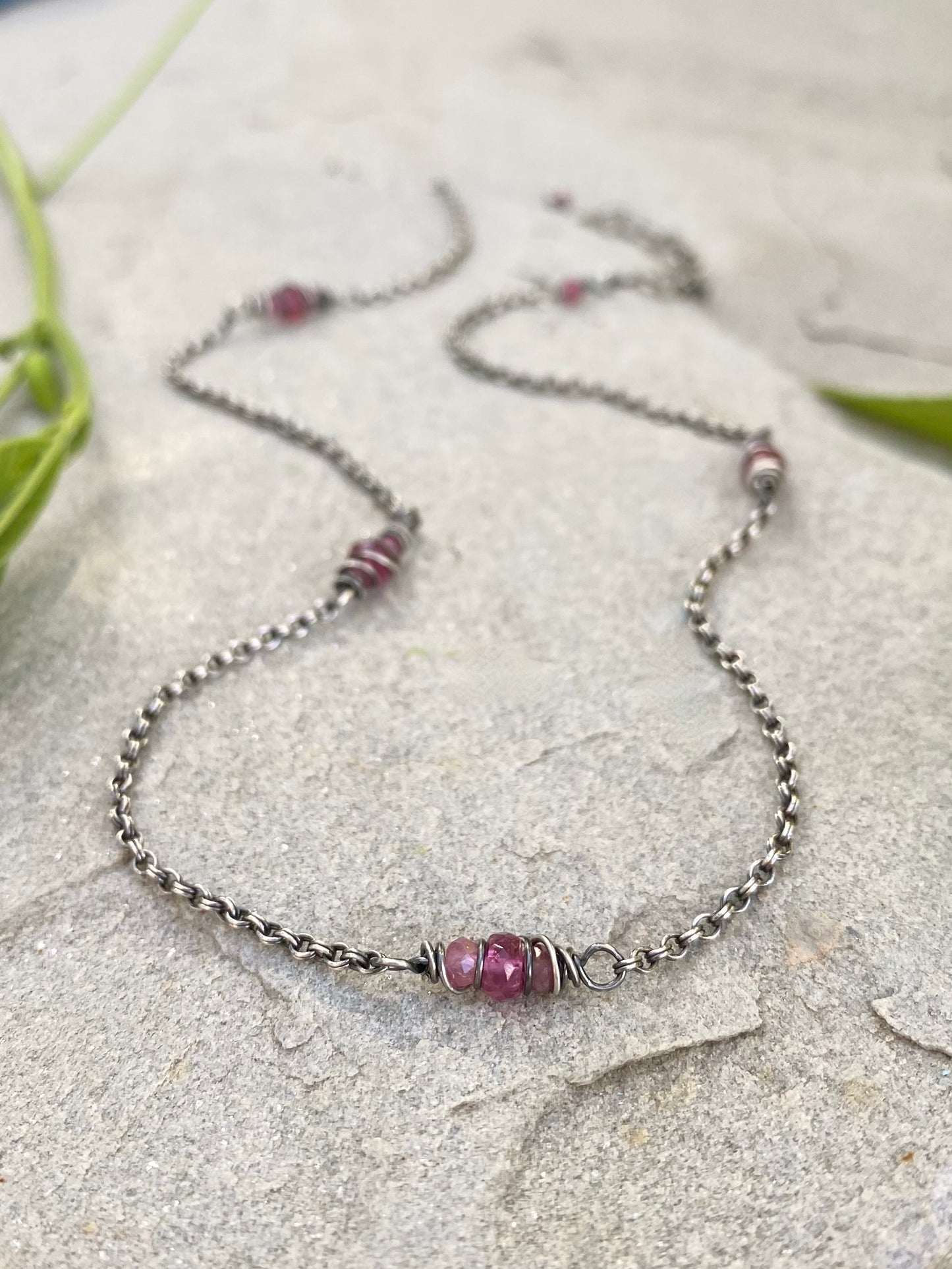 pink tourmaline satellite chain