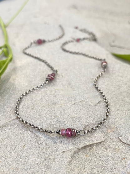 pink tourmaline satellite chain