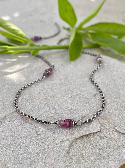 pink tourmaline satellite chain