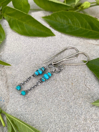 turquoise satellite earrings