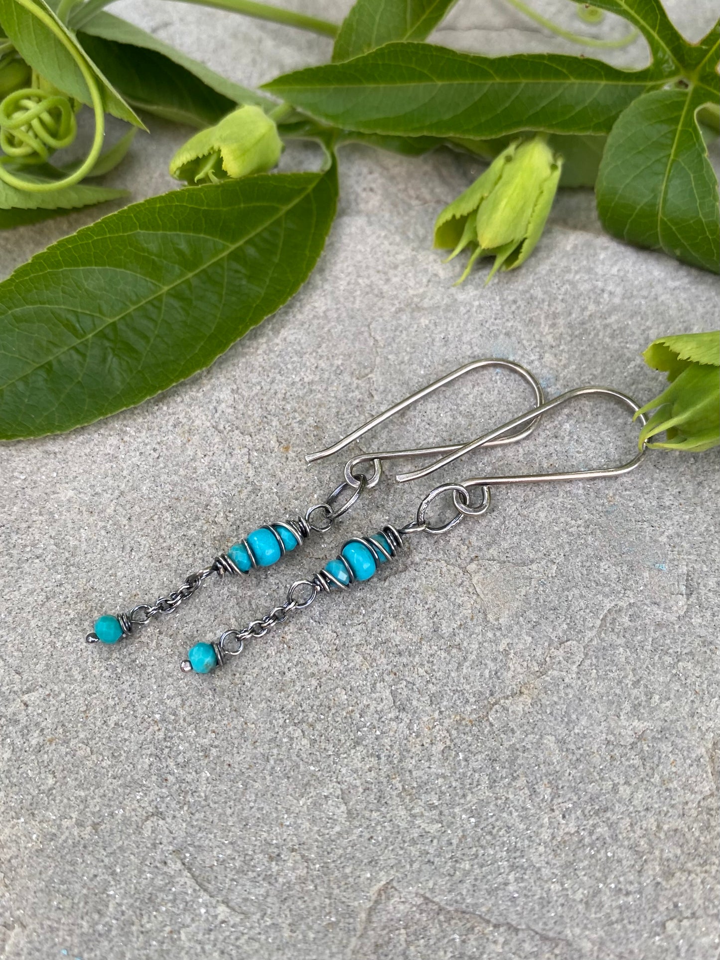 turquoise satellite earrings