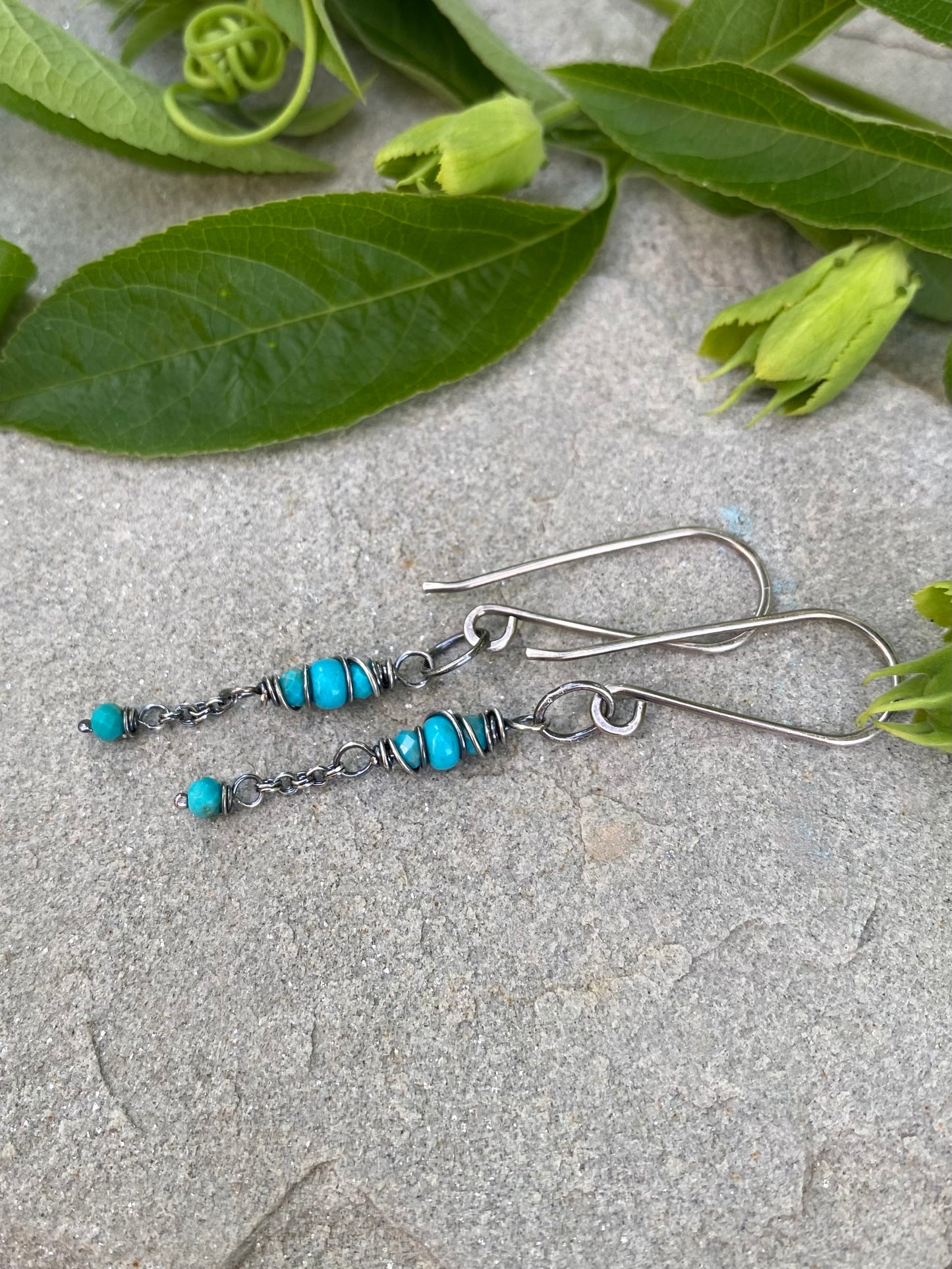 turquoise satellite earrings