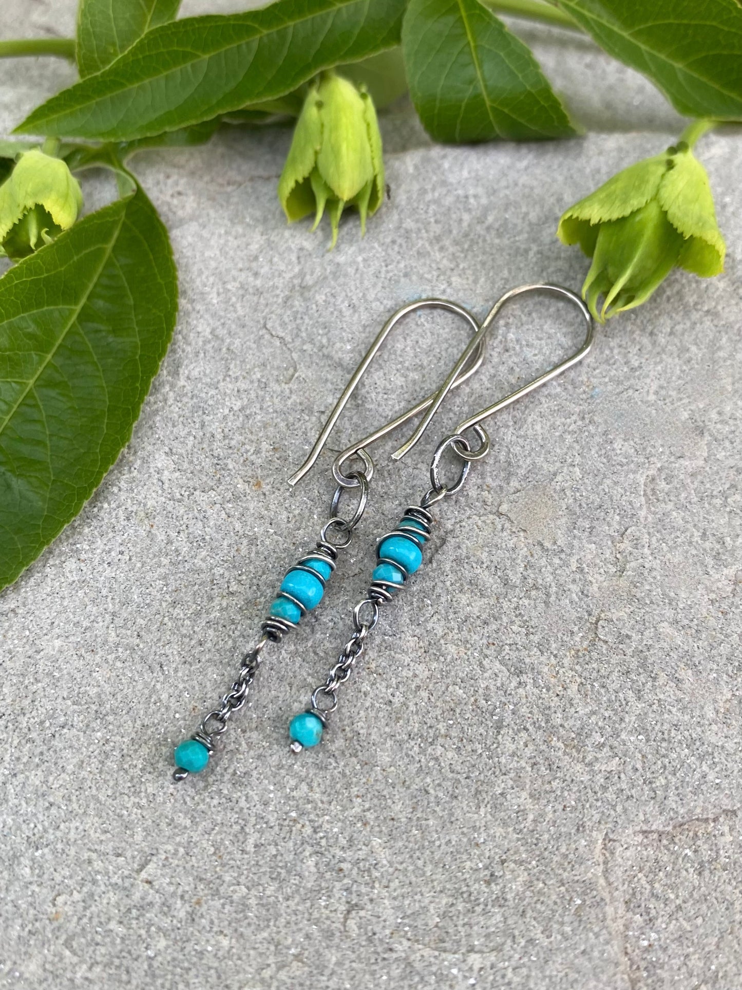 turquoise satellite earrings