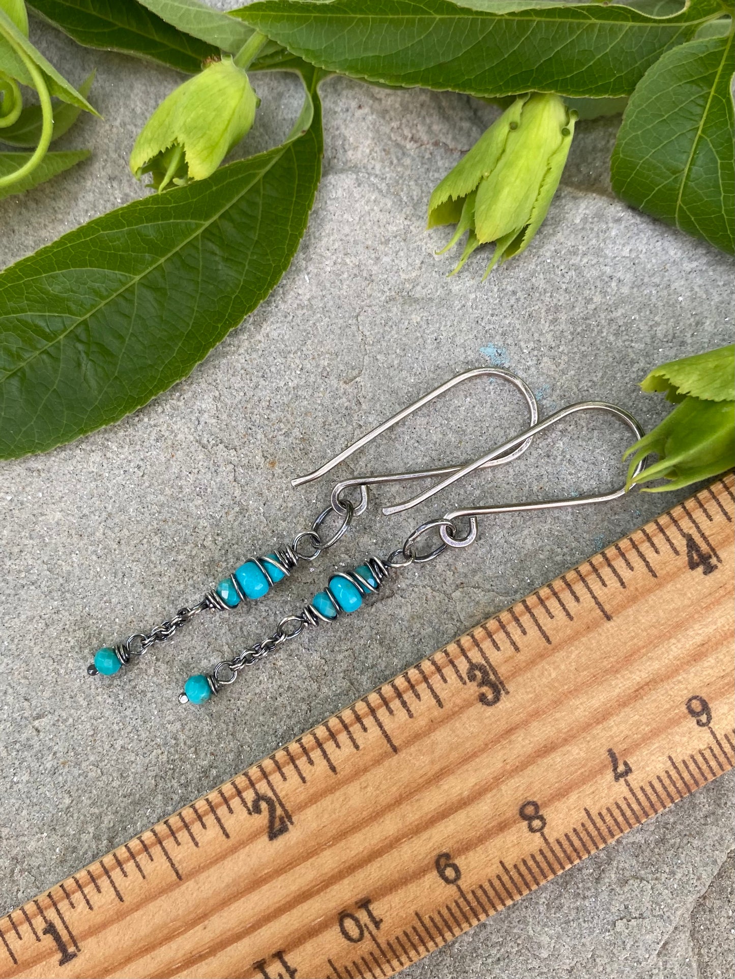 turquoise satellite earrings